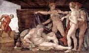 Michelangelo Buonarroti Drunkenness of Noah oil painting on canvas